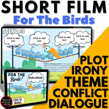 Preview of PIXAR-like Shorts:  Films for Literary Elements & Techniques  FOR THE BIRDS