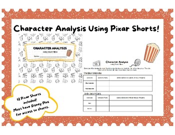 Preview of PIXAR Shorts Character Trait Activity