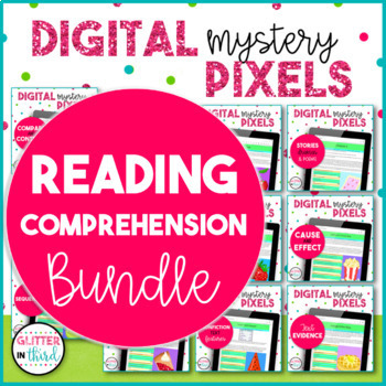 Preview of PIXEL ART 3rd Grade Reading Passages with Comprehension Questions Digital Bundle