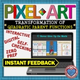 PIXEL ART: Transformation of Quadratic Parent Function DIS