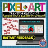 PIXEL ART: Transformation of Square Root Parent Function D