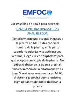 Preview of PIZARRA INTERACTIVA MATRIZ Y ANÁLISIS FODA