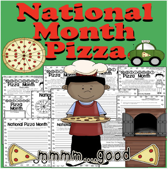 Preview of PIZZA MONTH! Close Reading Leveled Passages w/ worksheets PDF &/or Google Slides