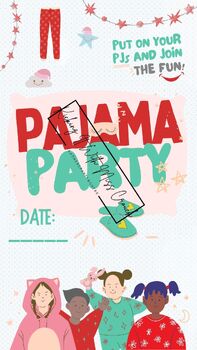 Preview of PJ Extravaganza: Customizable Parent Reminder Flyer For Pajama Party