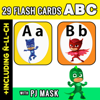 pj mask 29 flashcards alphabet abc by customized resources tpt