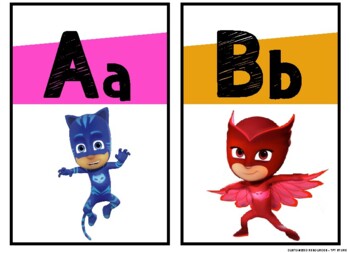 pj mask alphabet letters borrow 29 flashcards by customized resources