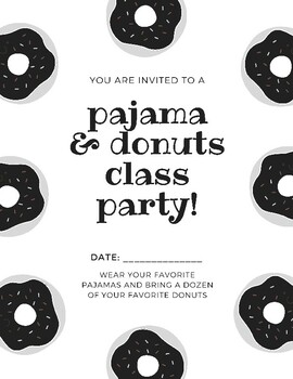 Preview of PJ and Donuts Class Party