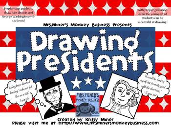 Preview of PK-3 Draw the Presidents: Abe Lincoln & George Washington {Directed Drawings}