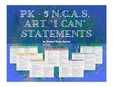 PK - 5 Elementary NCAS Art Standards "I Can" Statements