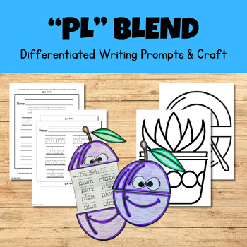 Preview of PL Beginning Consonant Blend Writing Craftivity - Phonics Writing & Craft
