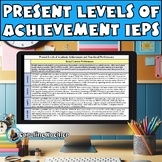 PLAAFP IEP Impact Statements Present Level of Performance 