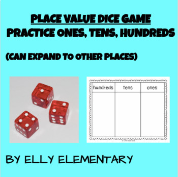 Preview of PLACE VALUE DICE GAME