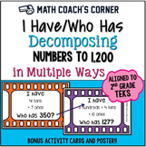 PLACE VALUE | Decomposing Numbers to 1,200 | I Have/Who Has Game