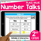 PLACE VALUE Digital Number Talks Second Grade Math Warm Ups
