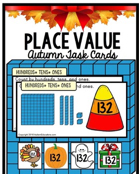 Preview of PLACE VALUE Hundreds Tens and Ones with Data for Special Education | for Autumn