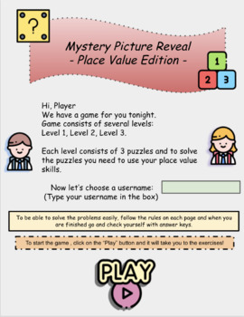 Preview of PLACE VALUE | MYSTERY PICTURE REVEAL| GOOGLE SLIDES