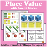 PLACE VALUE Math Board Game Mats with base ten blocks for 