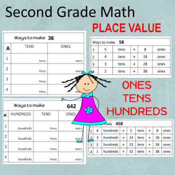 Preview of Place Value Ones Tens Hundreds Second Grade Math