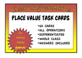 PLACE VALUE OPERATIONS - 60 Task Cards - DIFFERENTIATED
