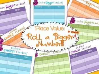 Preview of PLACE VALUE - Roll a Bigger (or smaller) Number!