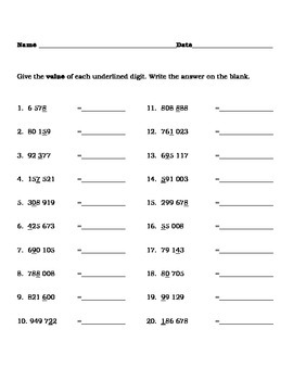 place value worksheets for 3rd grade by blinks school hub