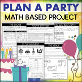 PLAN A PARTY 4th Grade Math Enrichment Project Decimals Ar