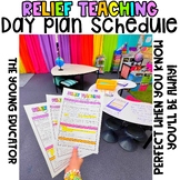 PLAN FOR BEING AWAY - RELIEF / SUBSTITUTE TEACHER DAY PLAN