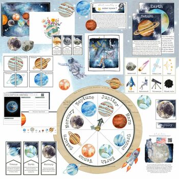 Preview of PLANET UNIT- flash cards , worksheet and activities