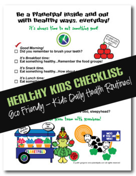 Preview of Be Healthy Eating Checklist Classroom Nutrition Health Activity