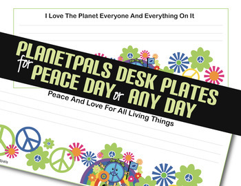 Preview of Peace Activity Classroom Desk Plates Borders Bookmarks World PEACE DAY Theme