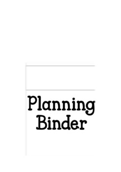 Preview of PLANNER BINDER