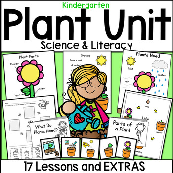 Preview of Kindergarten PLANT Unit with Plants Theme Literacy Activities Books Poem Writing