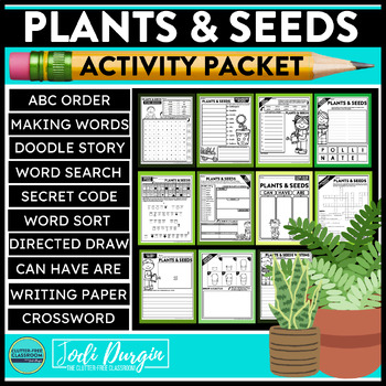 Preview of PLANTS & SEEDS ACTIVITY PACKET word search early finisher activities writing