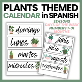 PLANTS THEMED Spanish Flip Calendar | Numbers, Days of the