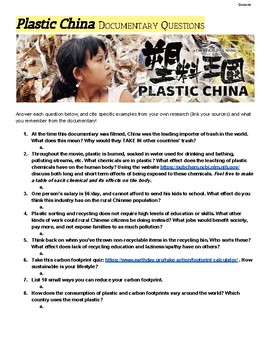 Preview of PLASTIC CHINA Documentary Questions