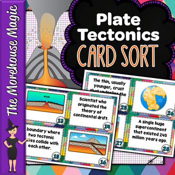 Preview of Plate Tectonics Science Card Sort, Vocabulary Activity, Word Wall