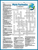 PLATE TECTONICS Crossword Puzzle Worksheet Activity - 4th,