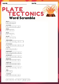 Preview of PLATE TECTONICS Word scramble puzzle worksheet activity