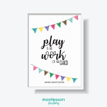 Preview of PLAY IS THE WORK OF THE CHILD Wall Art Montessori Educational Poster Chart