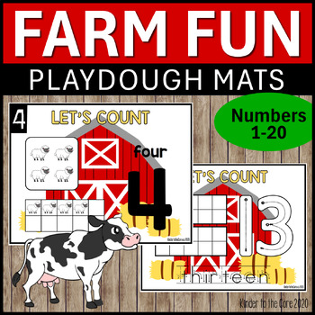 Farm Friends Playdough Mat Set Kids Activity