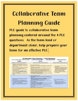 Preview of PLC Collaborative Team Guide