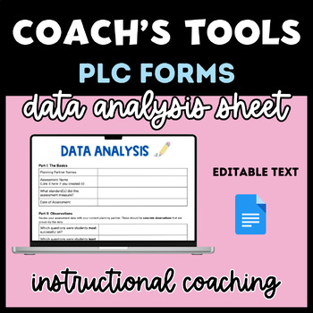 Preview of PLC Data Analysis Tool - Instructional Coach's Tools