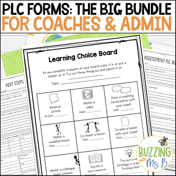 Preview of Instructional Coaching PLC Meeting Agendas & Forms Toolkit Bundle