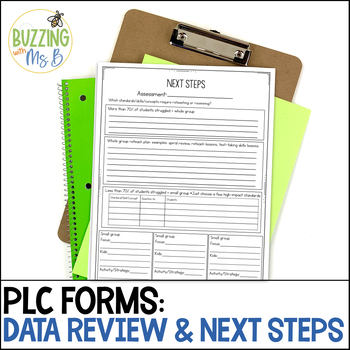 Preview of PLC Meeting Agenda & Forms for Reviewing Data and Planning Next Steps