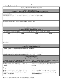 Preview of ELA Instructional Guide Planning Form(editable and fillable resource)