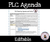 PLC Meeting Agenda Template & Sample EDITABLE
