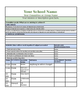 Preview of PLC Meeting Template