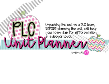 Preview of PLC Unit Planner