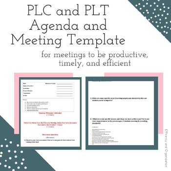 Preview of PLC and PLT Meeting Notes Template