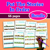 BUNDLE: PUT THE STORIES IN ORDER, 6 pictures sequencing, sequence, speech, ABA